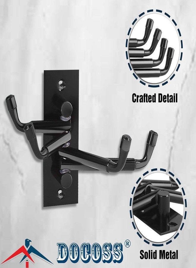DOCOSS Stainless Steel Flexible 4 Pin Hooks and Cloth Hanger for Wall, Bathroom & Door, Pack of 2, Black - Image 4